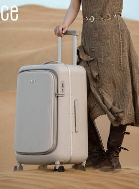 CECE2025新款大容量深仓侧开铝框行李箱加厚结实耐用旅行拉杆皮箱