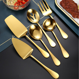 Soup Spoon Korean Stainless Lad Gold Tableware Serving Steel