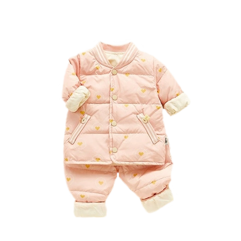 儿童轻薄羽绒服内胆套装婴儿衣服冬装女宝宝白鸭绒保暖幼小童外套