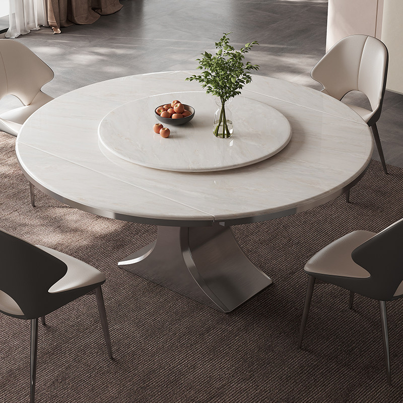 古调大理石圆形伸缩方圆现代简约轻奢高端小户型餐桌组合2025新款,住宅家具,大理石餐桌,淘宝优惠券,粉丝福利购,淘宝优惠卷