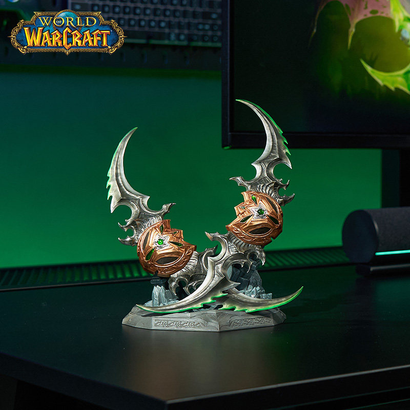 Blizzard暴雪游戏魔兽世界20周年埃辛诺斯战刃蛋刀金属复刻摆件