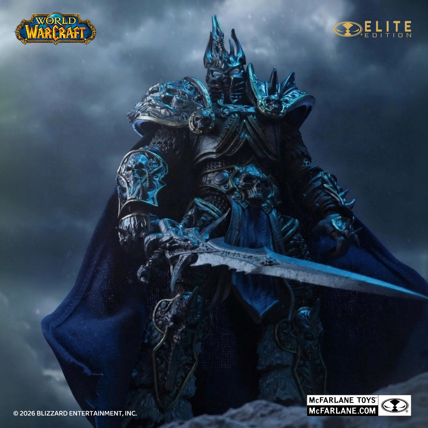 Blizzard暴雪周边麦克法兰魔兽世界巫妖王7英寸精英版可动人偶