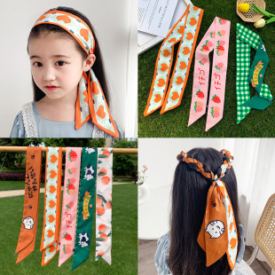 儿童丝巾发带女绑发女孩女童飘带发绳洋气网红2022年新款 扎头发饰
