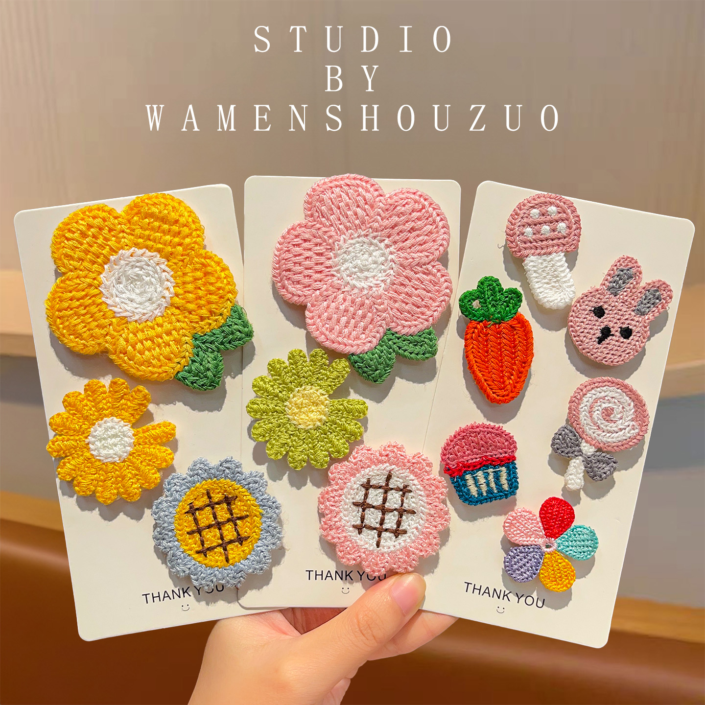 儿童碎发刘海贴可爱卡通小雏菊花朵魔术贴发卡女童宝宝不伤发发饰