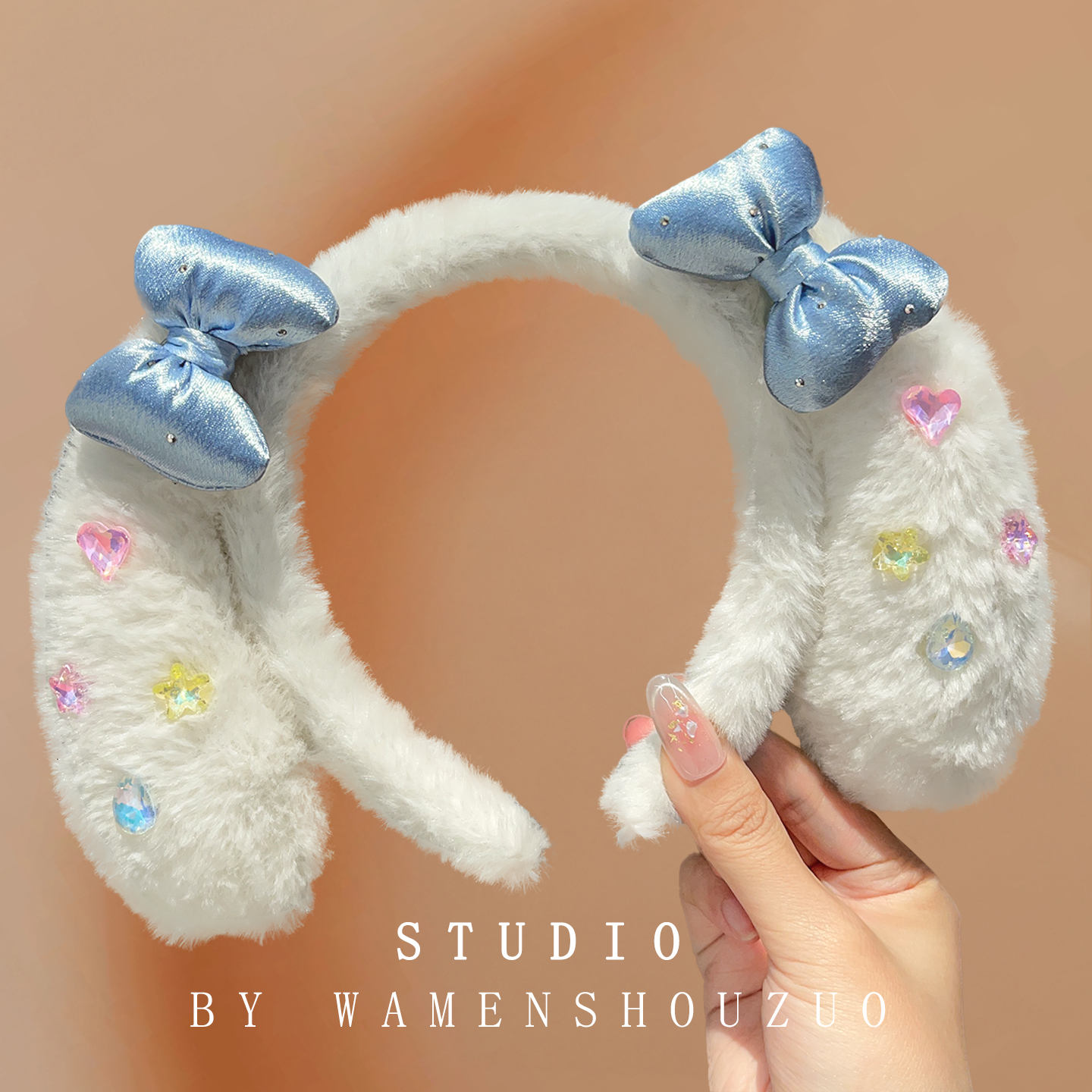 儿童发箍可爱卡通玉桂狗毛绒发卡女童宝宝出游拍照头箍不勒头发饰