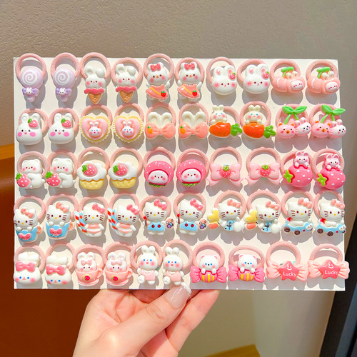 儿童发绳可爱卡通KT猫头花女童宝宝高弹力耐用扎发皮筋不伤发发饰