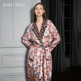 桑蚕丝家居服丝绸2024春季 新品 seta22姆米真丝睡袍女中长款 Solo