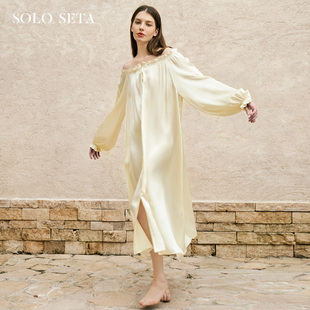 Solo 春夏 桑蚕丝家居服2024丝绸新款 seta重磅真丝连衣睡裙女长款