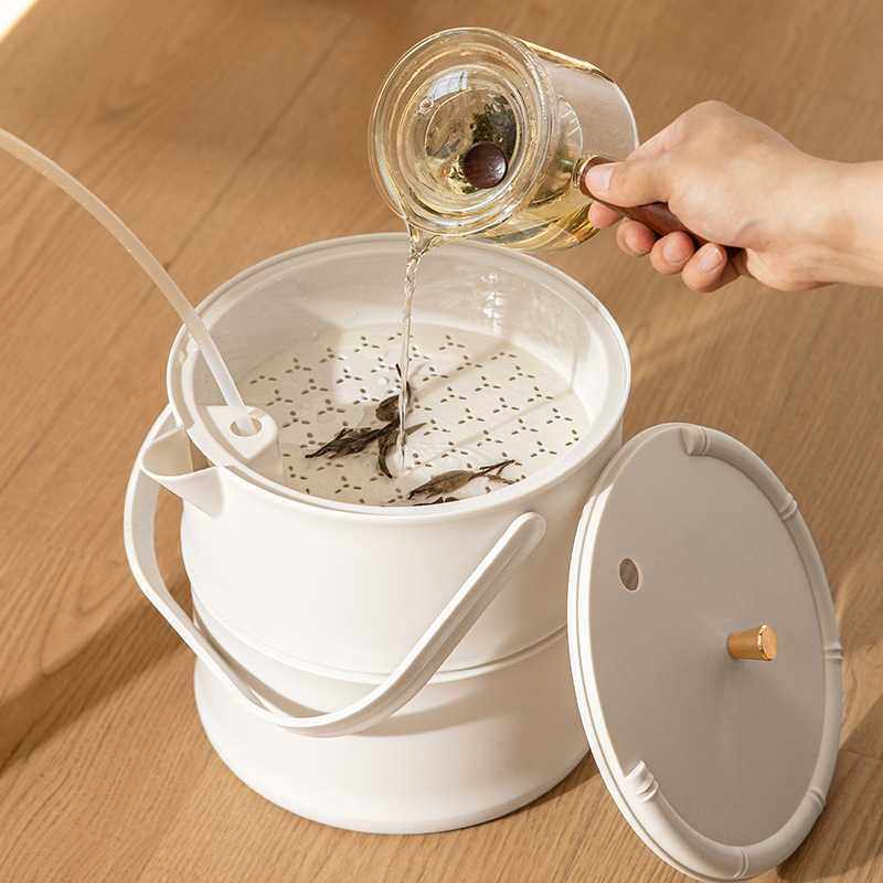 新款直销塑料轻奢茶桶茶台茶盘废水桶排水管茶具垃圾桶茶水桶排水,家庭/个人清洁工具,水桶,淘宝优惠券,粉丝福利购,淘宝优惠卷
