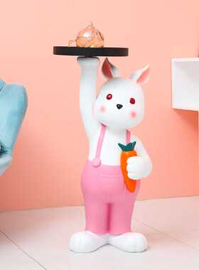 新款直销高质量轻奢落地背带兔托盘摆件客厅泡茶室电视柜床头收纳