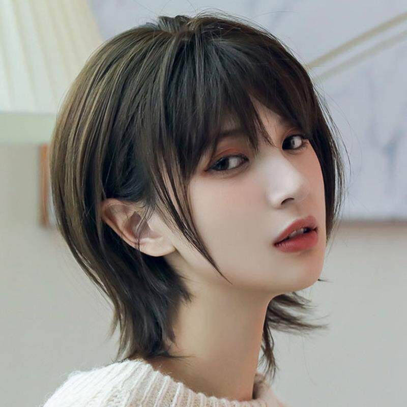 新款直销假发女短发时尚网红款帅气中性高温丝短卷发假发头套