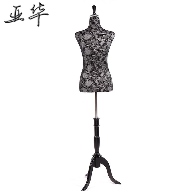 新款直销新款包布半身模特 黑白色蕾丝边半身假人模特 橱窗服装展