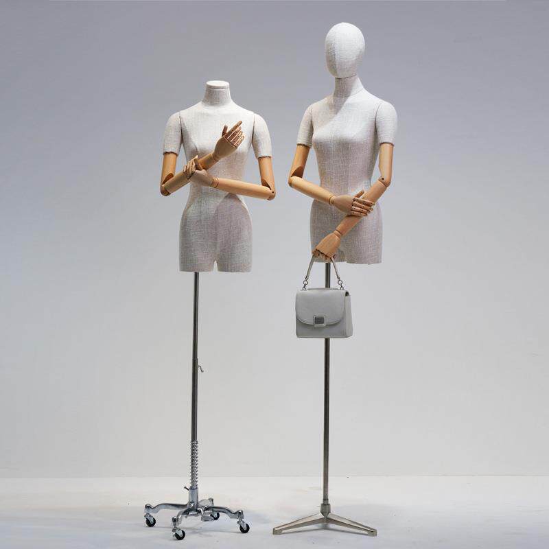 新款直销服装店竹节麻挂件手女装模特道具展示架橱窗人体半全身假