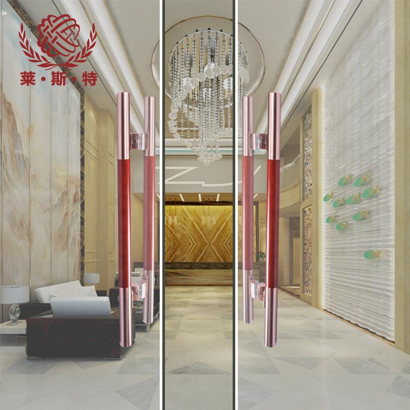 新款直销中式玻璃门把手仿古不锈钢实木拉手店面推拉对开门明装扶