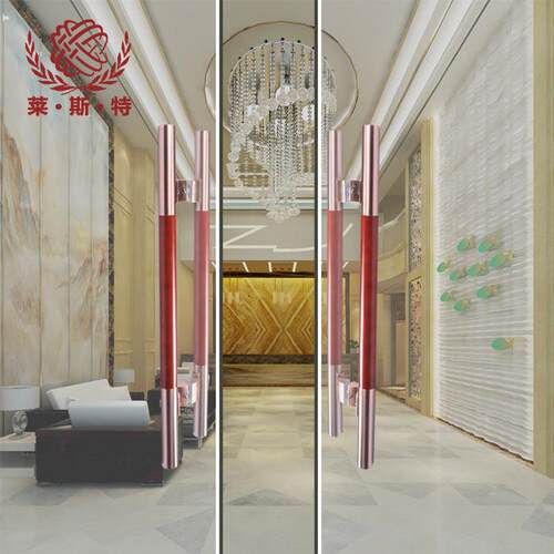 新款直销中式玻璃门把手仿古不锈钢实木拉手店面推拉对开门明装扶