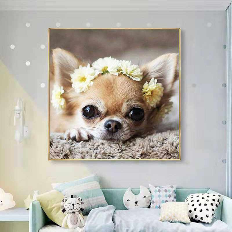 新款直销十字绣狗狗图案简单动物砖石画小幅贴钻2022新款生肖钻石,居家布艺,钻石绣,淘宝优惠券,粉丝福利购,淘宝优惠卷