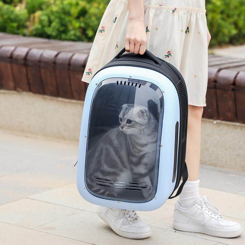 新款直销宠物包透明猫包猫咪透气折叠便携猫包外出双肩立体大容量