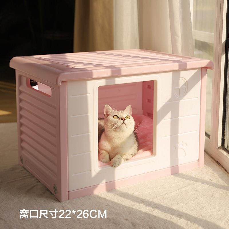 新款直销亚马逊猫窝四季通用小型犬狗屋狗窝室外封闭式猫屋防雨户