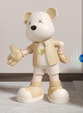 新款直销轻奢创意大型迎宾暴力熊落地摆件客厅装饰品入户店铺门口