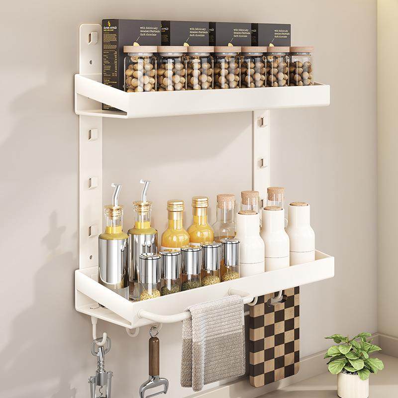 新款直销免打孔厨房壁挂置物架多层多功能墙上调料架家用用品大全