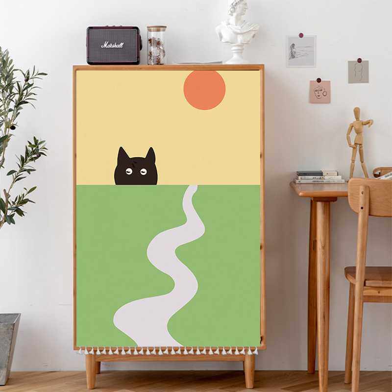 新款直销厨房遮丑帘书柜橱柜子遮挡帘免打孔魔术贴自粘猫咪卫生间,居家布艺,柜类遮挡帘,淘宝优惠券,粉丝福利购,淘宝优惠卷