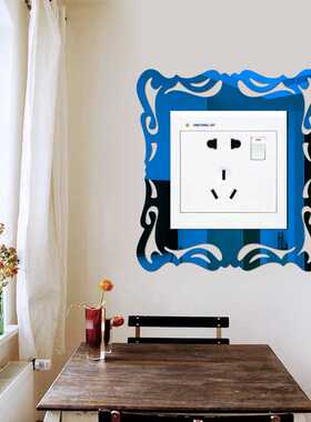 新款直销开关贴9镜面墙贴直销 3d立体外框15cmX15cm内框88mmX88mm