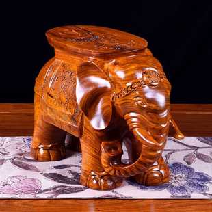 新款直销艺铭天下花梨木雕大象换鞋凳质泰国大象凳子客厅沙发凳装