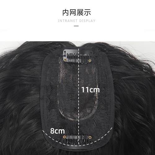 新款直销假发头顶中分补发片遮白发假发片女化纤高温丝中分玉米烫