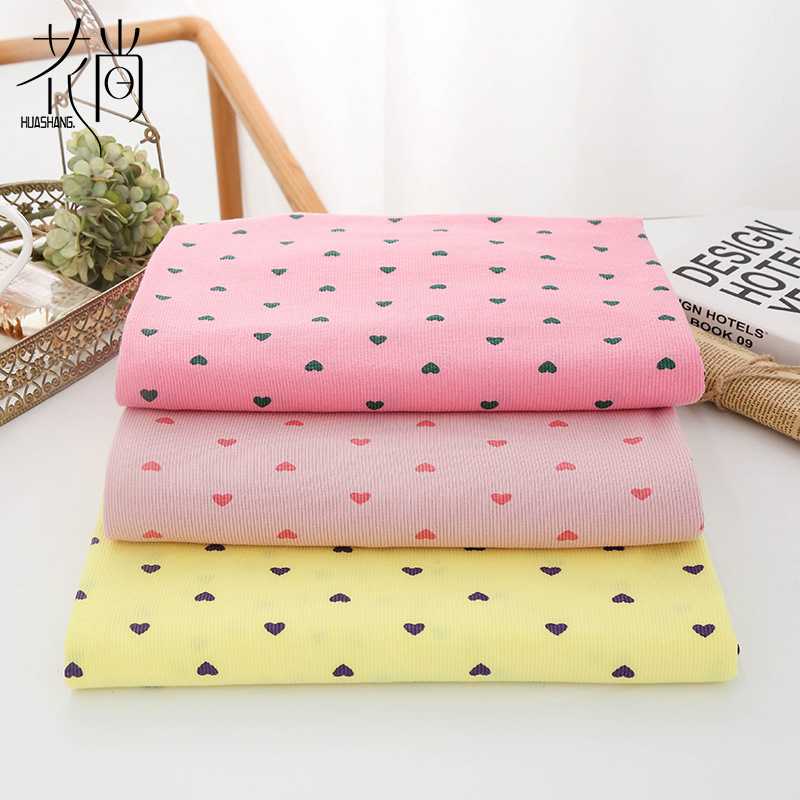 新款直销2*2罗纹坑条针织布 彩棉童装180g棉氨纶弹力布印花螺纹打