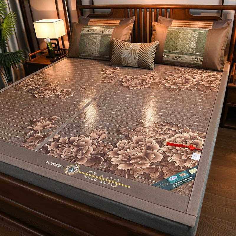 新款直销竹席凉席夏季冰丝席子冬夏两用可折叠家用竹子单人床夏天