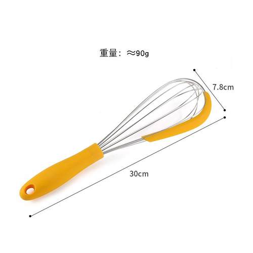 新款直销硅胶打蛋器带刮刀 不锈钢奶油鸡蛋搅拌器 手动打蛋器烘培