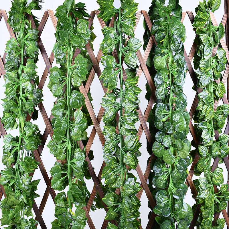 新款直销仿真藤条小条假绿叶子仿真爬山虎叶藤常青藤条绿萝管道藤