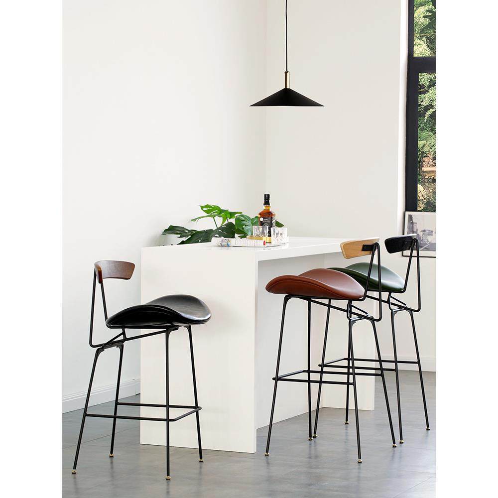 新款直销铁艺吧台椅北欧复古工业风酒吧椅家用吧椅前台高脚凳咖啡