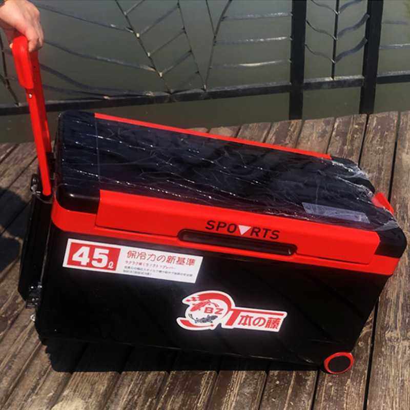 新款直销45升大容量钓箱四腿升降台钓箱钓鱼箱保温箱多功能竞技大