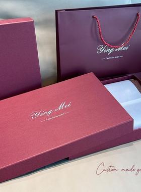 新款直销专属ding制款-浪漫红色围巾礼盒套装 手提袋+礼盒整套/送