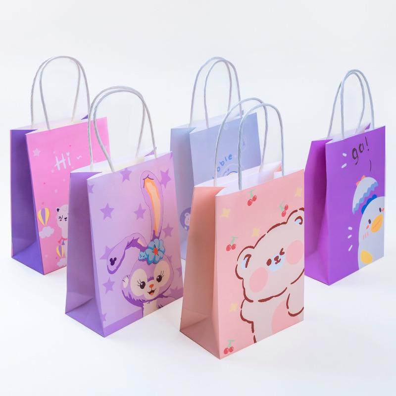 新款直销手提袋牛皮纸袋卡通鸭子礼品袋礼物奶茶打包袋烘焙外卖包