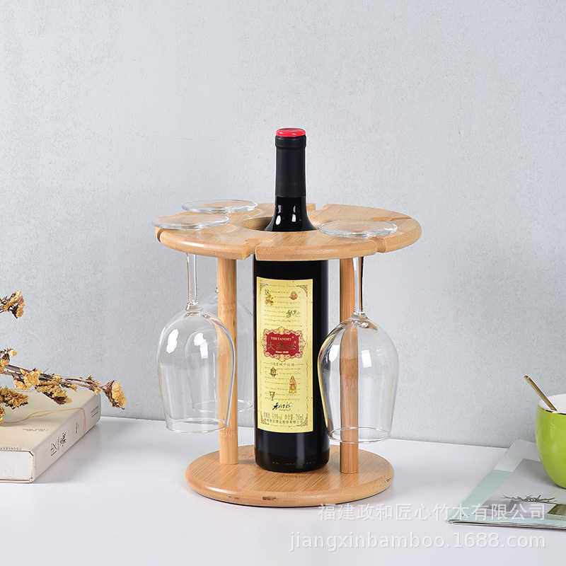 新款直销红酒杯架倒挂实木竹制创意悬挂置物收纳高脚水杯沥水架外
