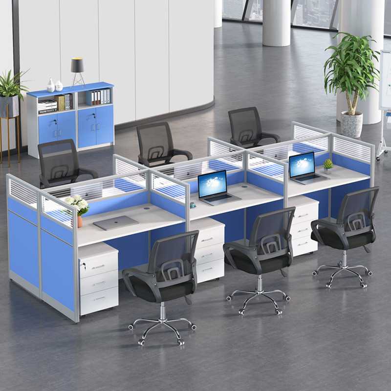 新款直销职员办公桌四人位员工电脑办公桌椅组合2/4/6人位工作位