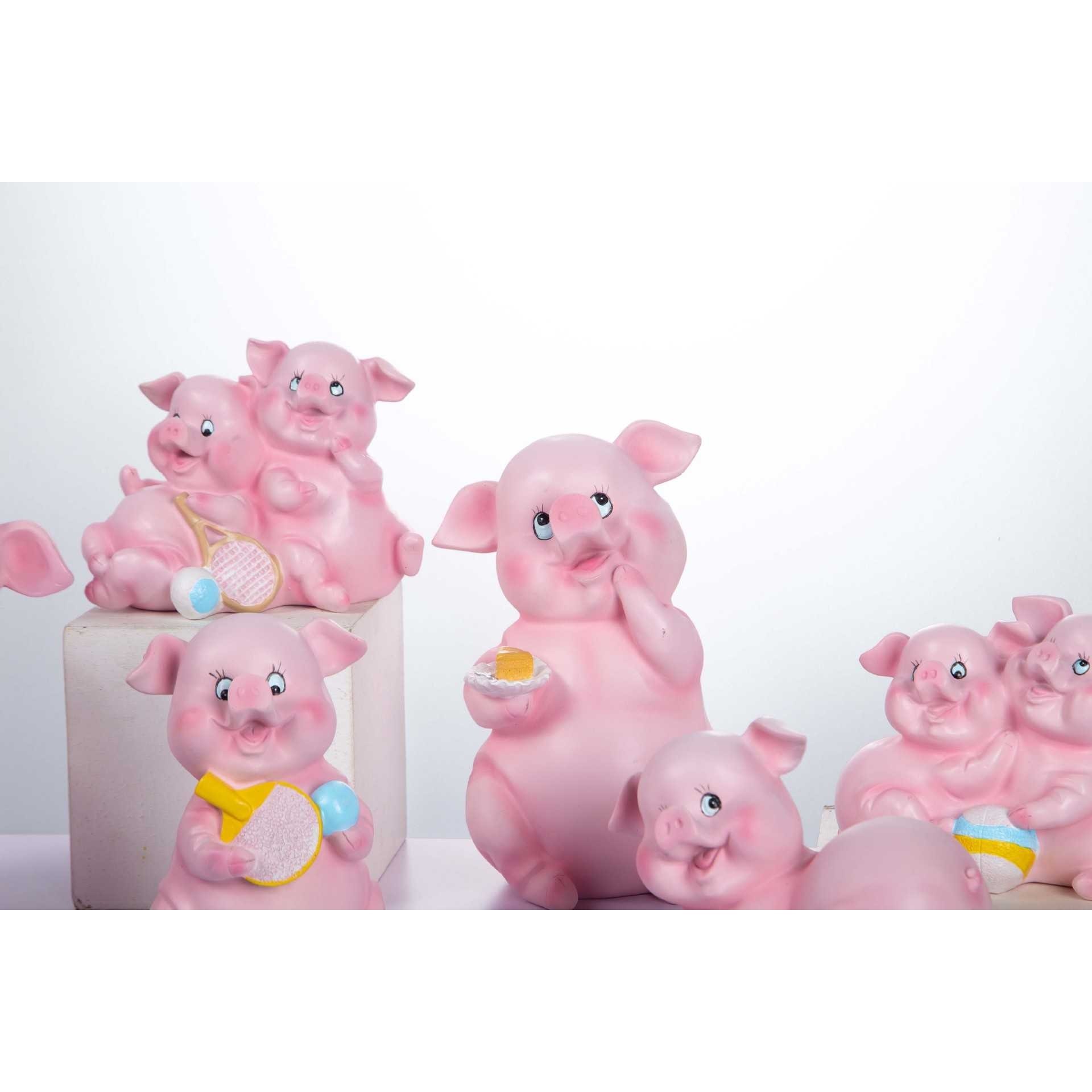 新款直销棒球款粉色可爱甜美风树脂小猪存钱储钱罐桌面装饰摆件8,家居饰品,桌面摆件,淘宝优惠券,粉丝福利购,淘宝优惠卷