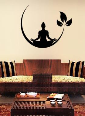 新款直销8246外贸新品热卖瑜伽图案一代精雕墙贴瑜伽馆客厅卧室装