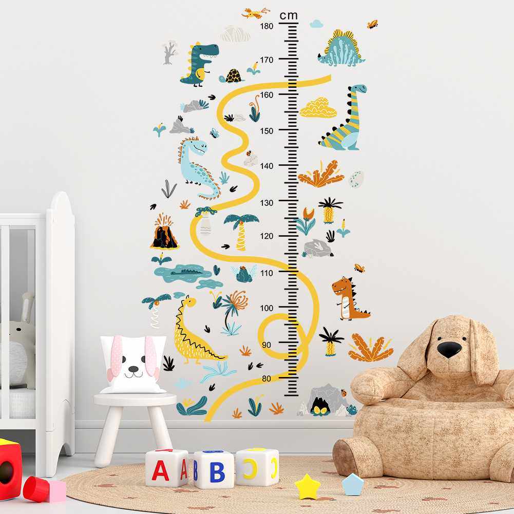 新款直销恐龙儿童房卡通身高墙贴纸记录宝宝身高贴测量仪装饰墙贴,家装主材,定制壁画,淘宝优惠券,粉丝福利购,淘宝优惠卷