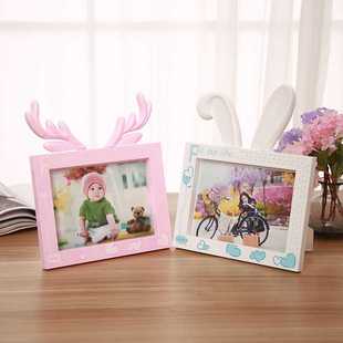 新款 5R儿童塑料玻璃彩色卡通相架摆台混批8 直销直销7寸影楼相框