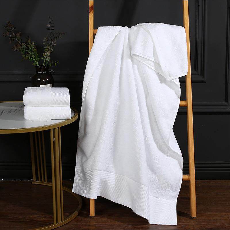 新款直销酒店16s螺旋缎档方巾面巾浴巾布草白色毛巾全棉宾馆美容
