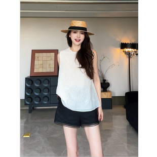 暗纹银丝缎光无袖 天丝混纺新中式 上衣 月华引 现货芝芝