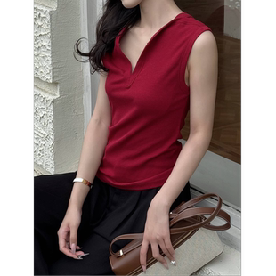 现货芝芝【里约艺术】时尚简约修身显瘦无袖背心