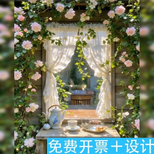 仿真玫瑰花藤假花藤条春日咖啡店拍照场景布置门头氛围感花艺装饰