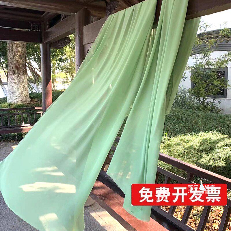 牛油果绿新中式古风国风纱幔场景茶室庭院装饰雪纺纱布幔背景布置