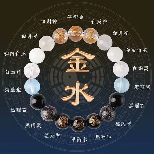 五行手串补缺喜用神金木水火土属性男女水晶玛瑙天然平衡中式手链