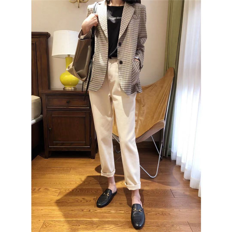 赛罗格舒适显瘦竹竿腿3色小哈伦牛仔裤女高腰九分裤2021春季新款|ruв категории Женская одежда, джинсы - от Buy2taobao.com для оказания профессиональной услуги покупки агента Taobao