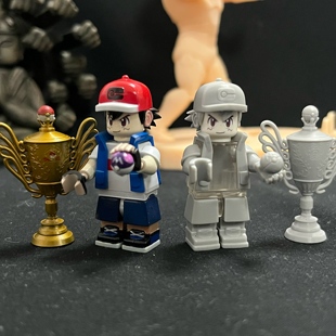 宠物小精灵系列冠军小智第三方3D打印积木动画人仔怀旧玩具手办模